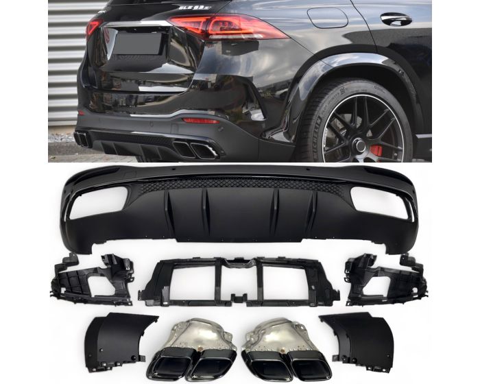 Diffuser Mercedes V167 GLE-Klasse SUV uitlaatstukken zwart